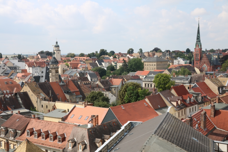 Über den Dächern der Stadt Altenburg in Thüringen